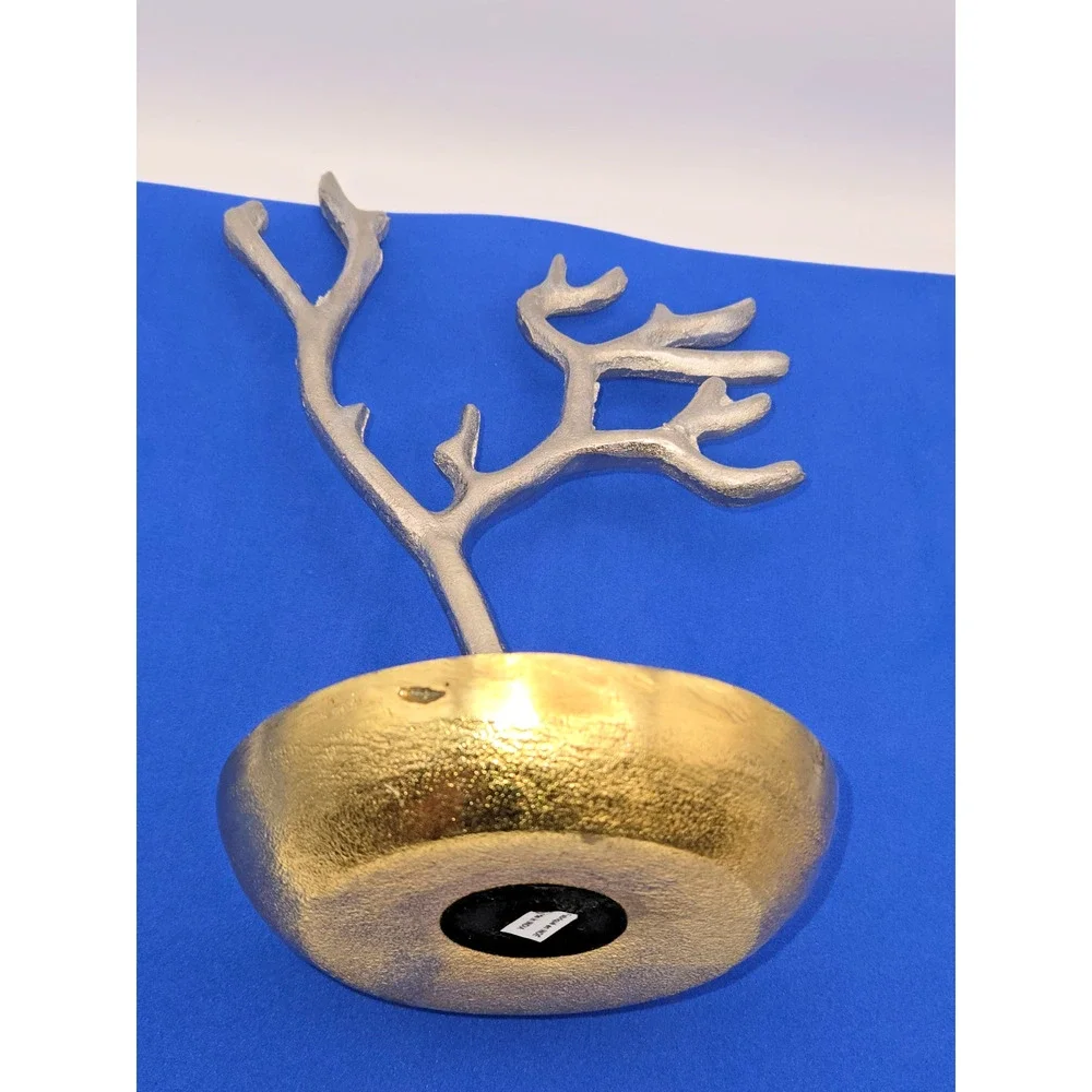 Gold Antler Jewelry Tree Organizer Ring Holder Tray Deer Antlers Decor